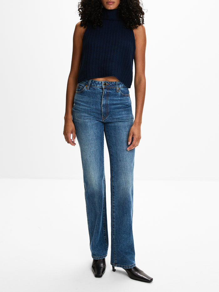 Saige Cropped Turtleneck Sweater,SABLYN,MIDNIGHT NAVY,Image 1