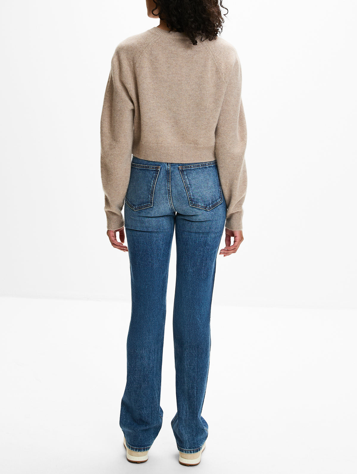 Heike Cropped Cardigan,LOULOU DE SAISON,COAST BEIGE,Image 3