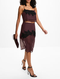 Noria Midi Skirt,SIR.,DARK PLUM,Image 3