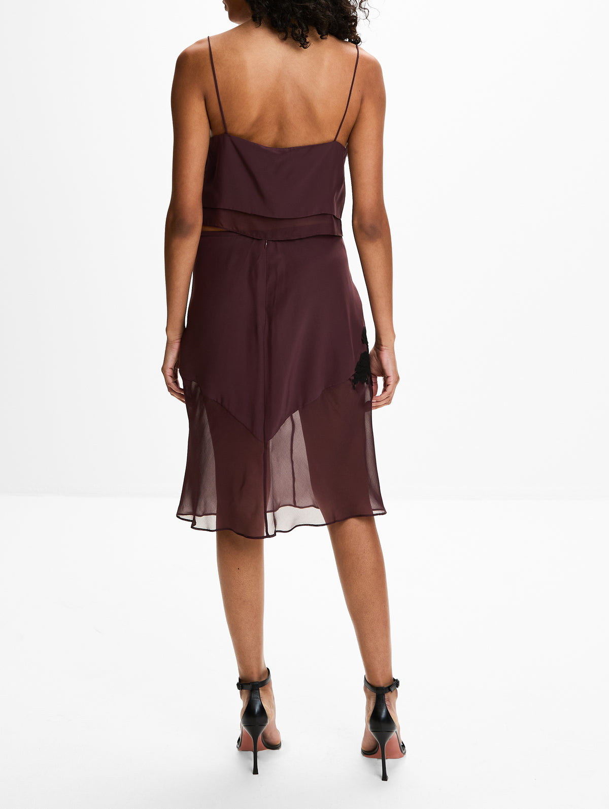 Noria Midi Skirt,SIR.,DARK PLUM,Image 4