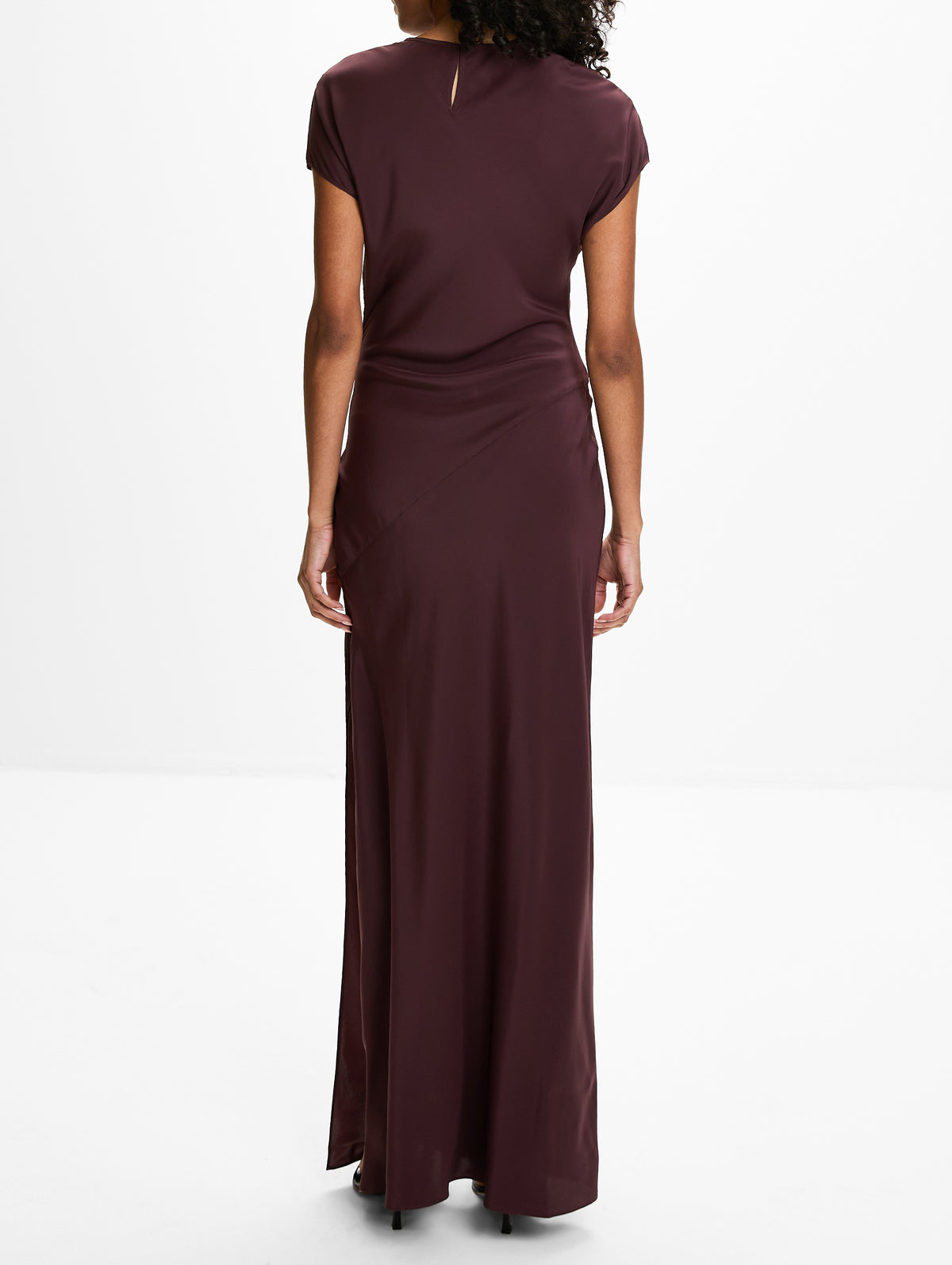 Noria Sleeved Gown,SIR.,DARK PLUM,Image 4