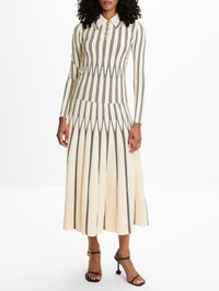 Valiant Striped Polo Top,ZIMMERMANN,CREAM/CHOCOLATE,Image 2