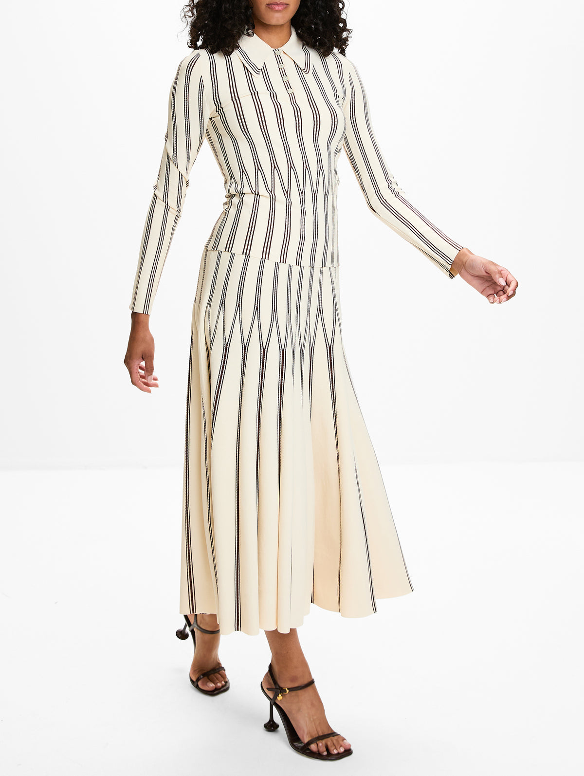 Valiant Striped Midi Skirt,ZIMMERMANN,CREAM/CHOCOLATE,Image 3