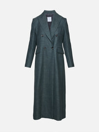 Long Double Breasted Coat,ELEVENTY,DARK JADE,Image 2