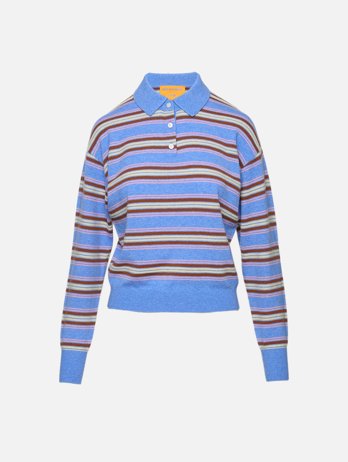Stripe Polo Sweater,GUEST IN RESIDENCE,DELFT BLUE COMBO,Image 1