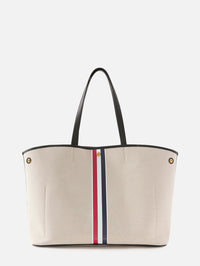 Horizontal Tote Bag,THOM BROWNE,SALT AND PEPPER,Image 2