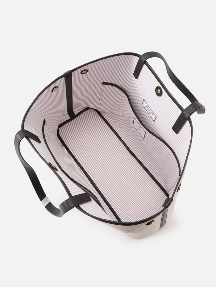 Horizontal Tote Bag,THOM BROWNE,SALT AND PEPPER,Image 1