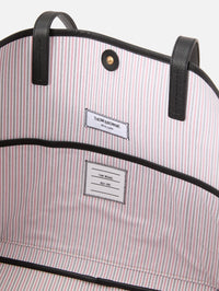 Horizontal Tote Bag,THOM BROWNE,SALT AND PEPPER,Image 4