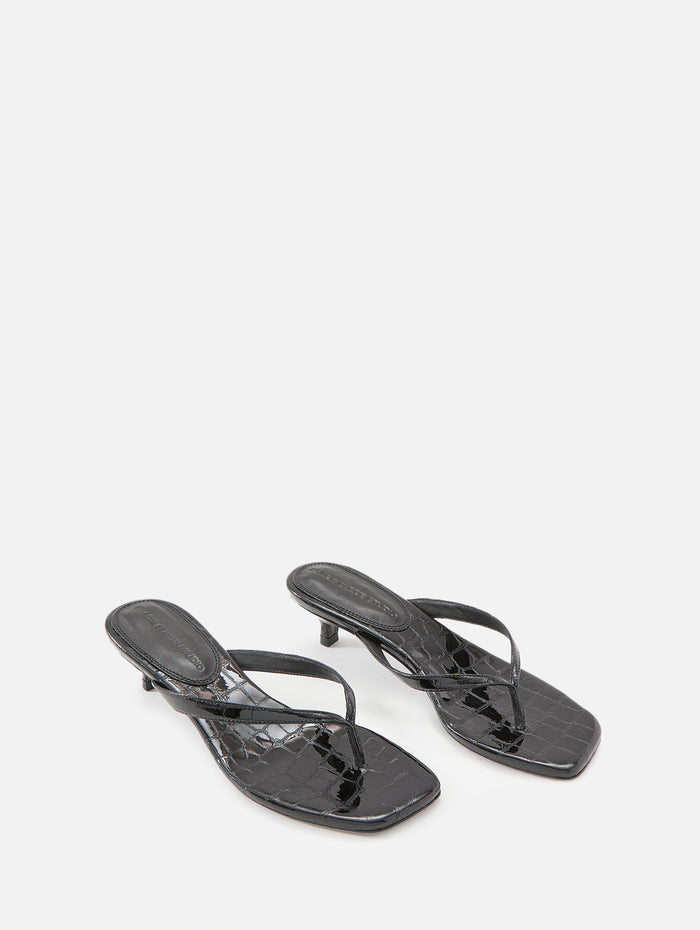 Kendal Sandal,BLACK SUEDE STUDIO,BLACK CROC,Image 1