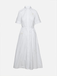 Embroidered Shirt Dress,ERDEM,WHITE,Image 1