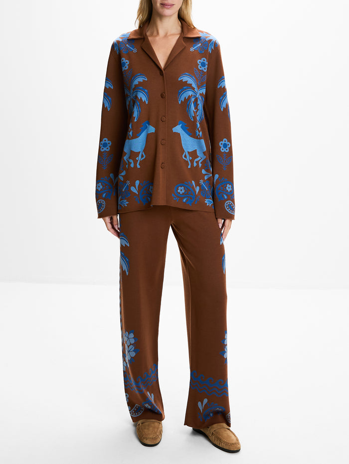 Island Roots Knitted Jacket,ALANUI,TABACCO ONDA,Image 1