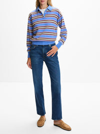 Stripe Polo Sweater,GUEST IN RESIDENCE,DELFT BLUE COMBO,Image 2