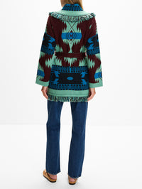 Icon Jacquard Cardigan,ALANUI,VERMOUTH LAGOON,Image 3
