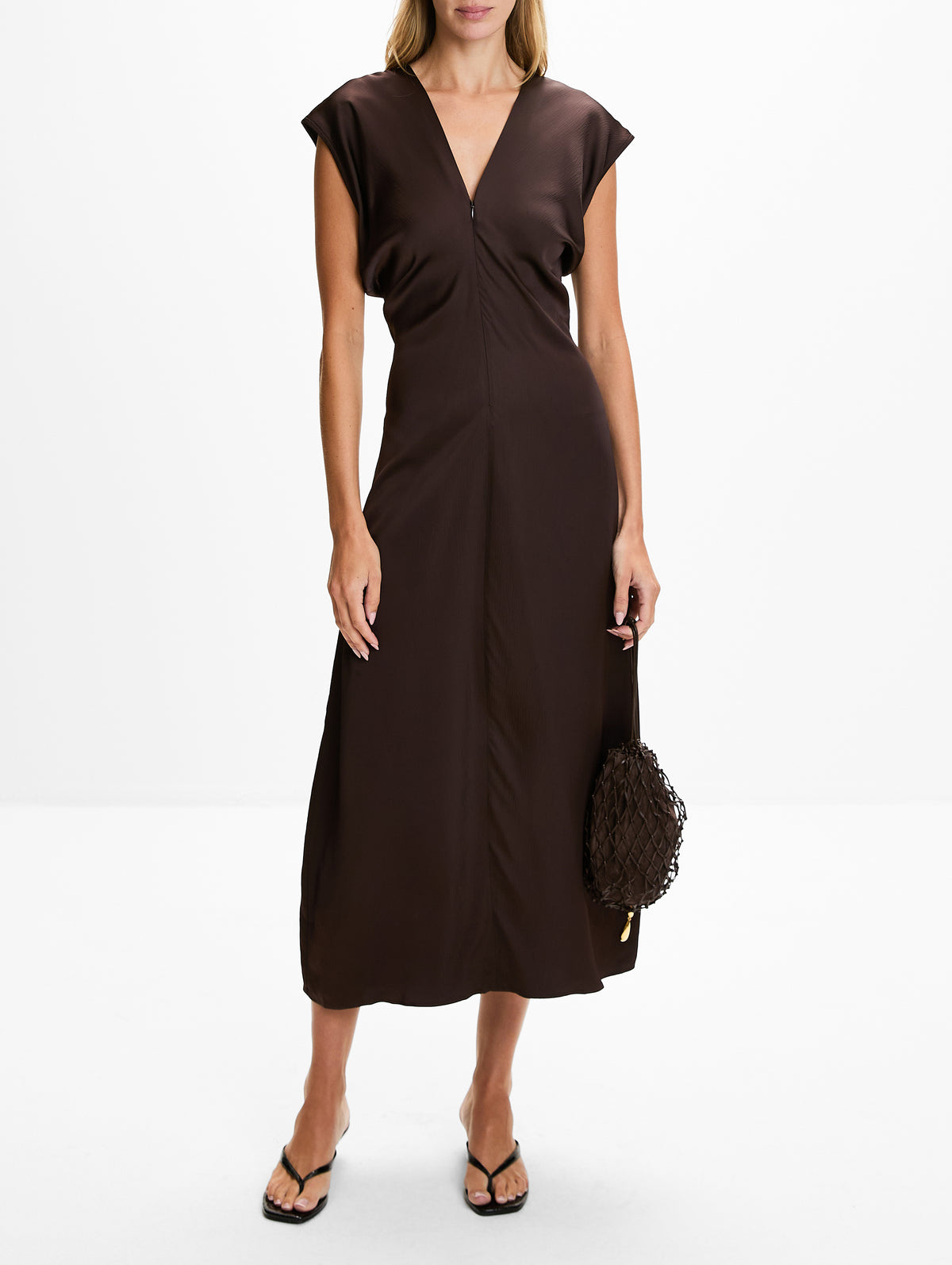 Monde Drape Maxi Dress,APIECE APART,BLACK COFFEE,Image 2