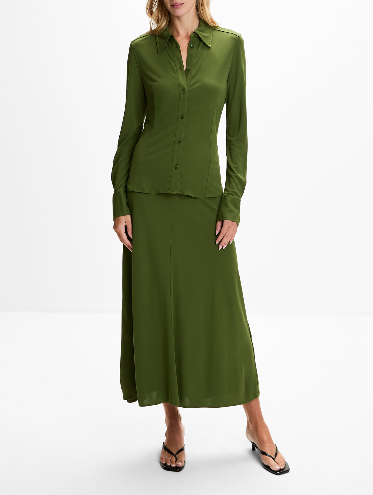Merce Button Up Top,APIECE APART,CYPRESS,Image 2