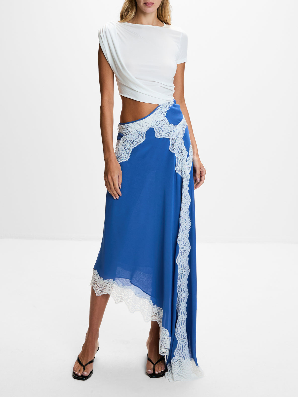 Verve Twisted Tee Dress,CHRISTOPHER ESBER,AZURITE/WHITE,Image 2