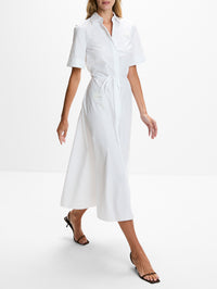 Embroidered Shirt Dress,ERDEM,WHITE,Image 3