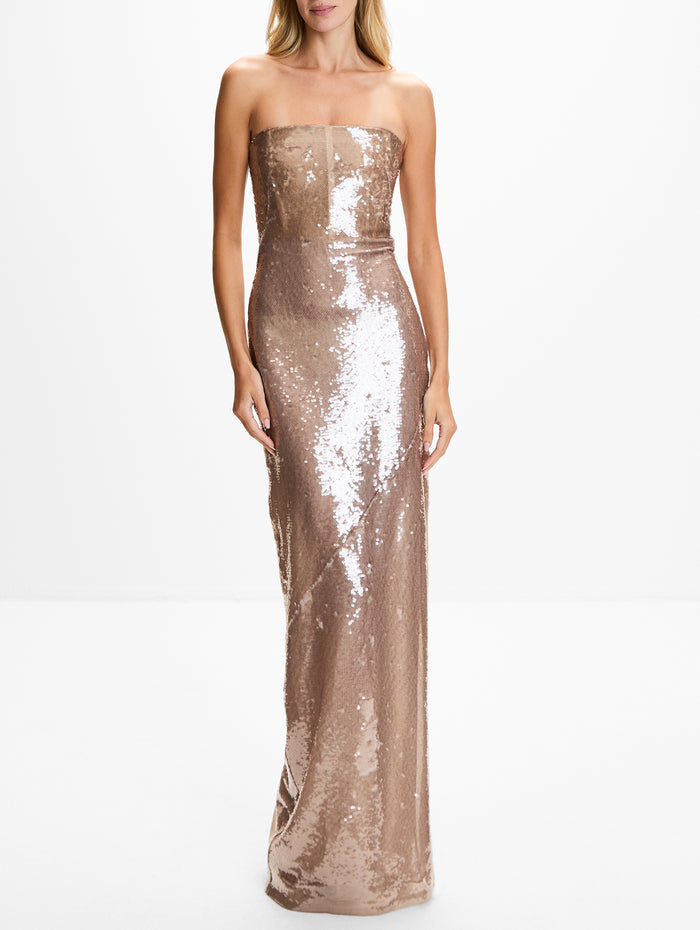 Moonlight Bandeau Dress,GALVAN,MOONLIGHT,Image 1