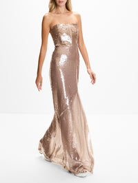 Moonlight Bandeau Dress,GALVAN,MOONLIGHT,Image 3