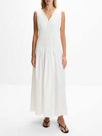 Nola Dress,KHAITE,CHALK,Image 2