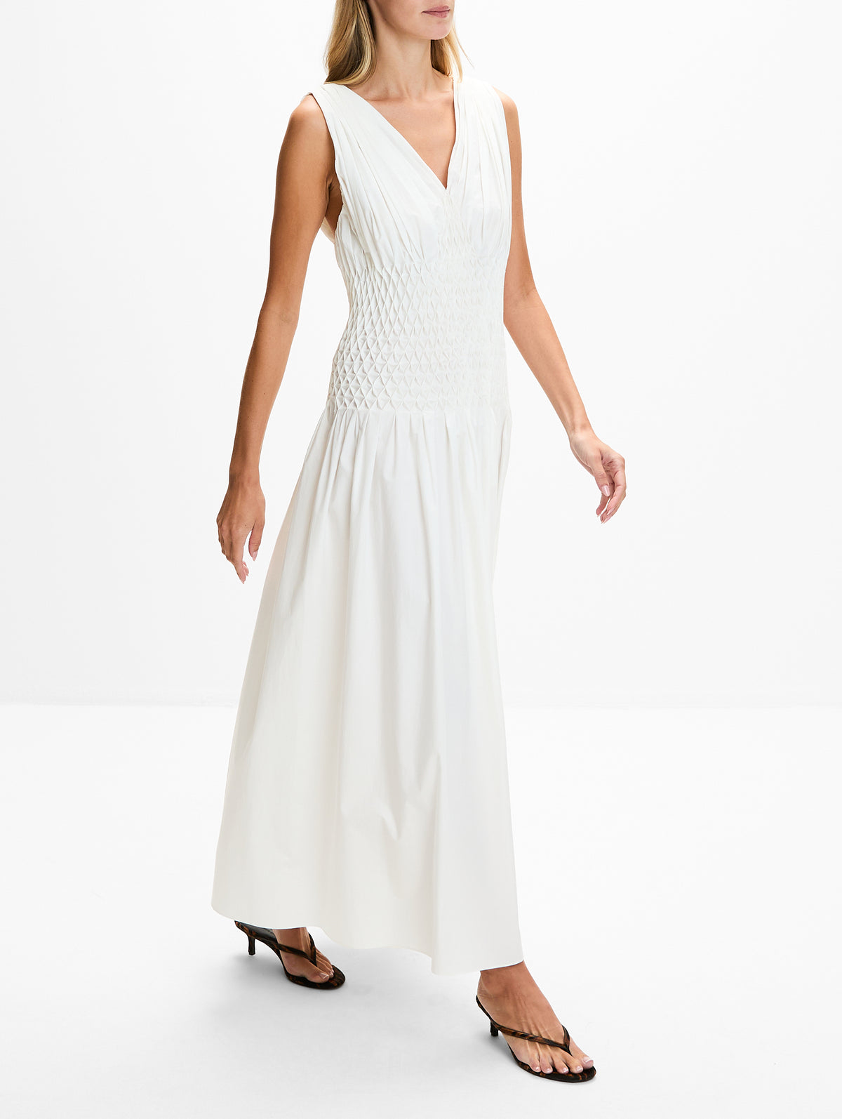 Nola Dress,KHAITE,CHALK,Image 3