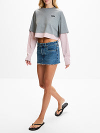 Mini Skirt,MIU MIU,BLUE,Image 3