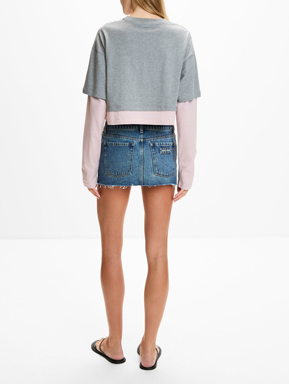 Mini Skirt,MIU MIU,BLUE,Image 4