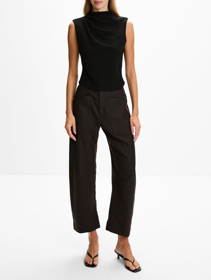 Shon Wool Pant,NILI LOTAN,BROWN HERRINGBONE,Image 1