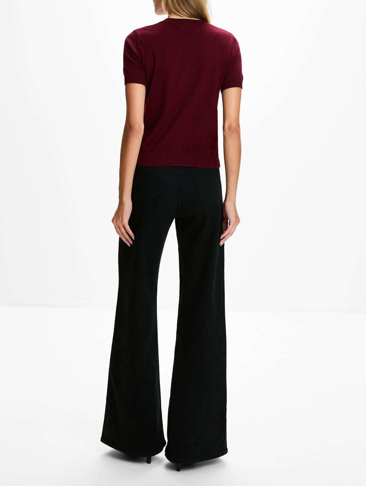 Short Sleeve Sweater,MAX MARA,RED,Image 3
