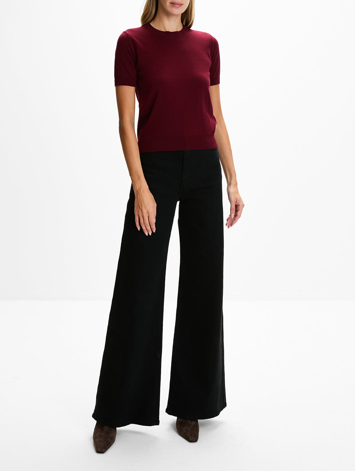 Short Sleeve Sweater,MAX MARA,RED,Image 2