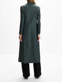 Long Double Breasted Coat,ELEVENTY,DARK JADE,Image 3