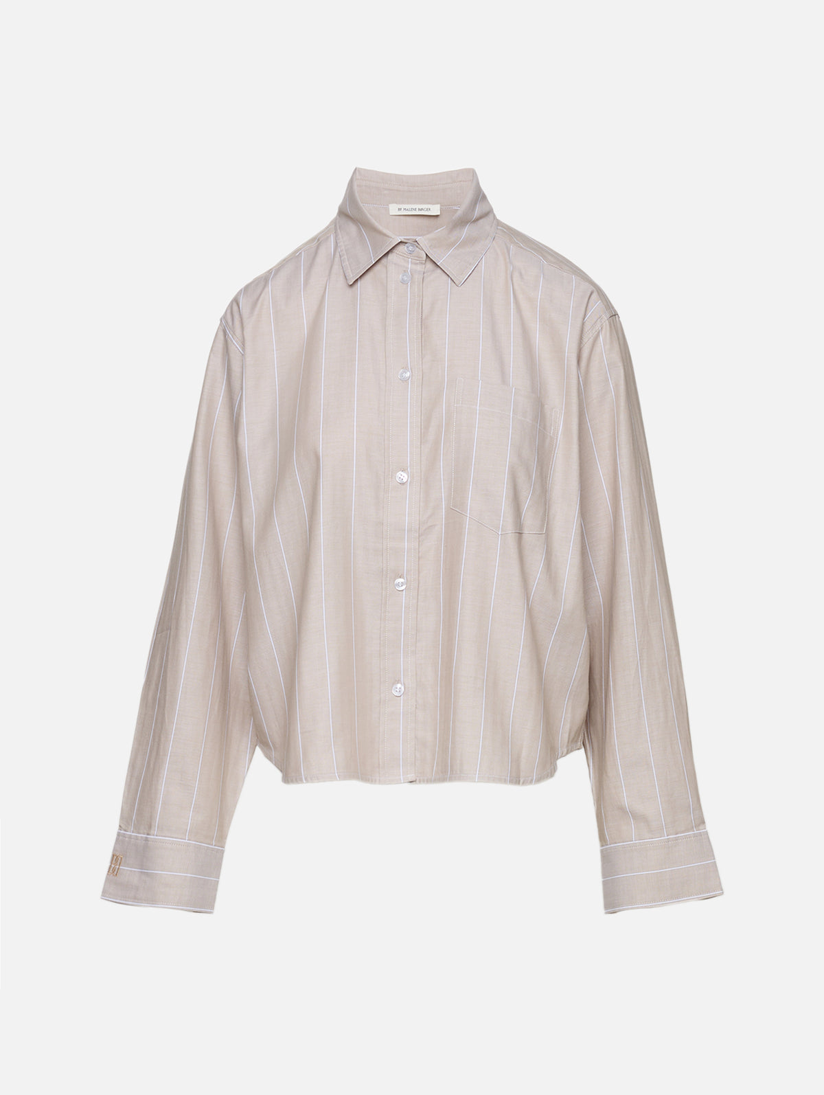 Audrey Cropped Blouse,BY MALENE BIRGER,BEIGE HERRINGBONE,Image 2