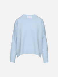 Wide Pullover Sweater,ORGANIC,AQUA,Image 2
