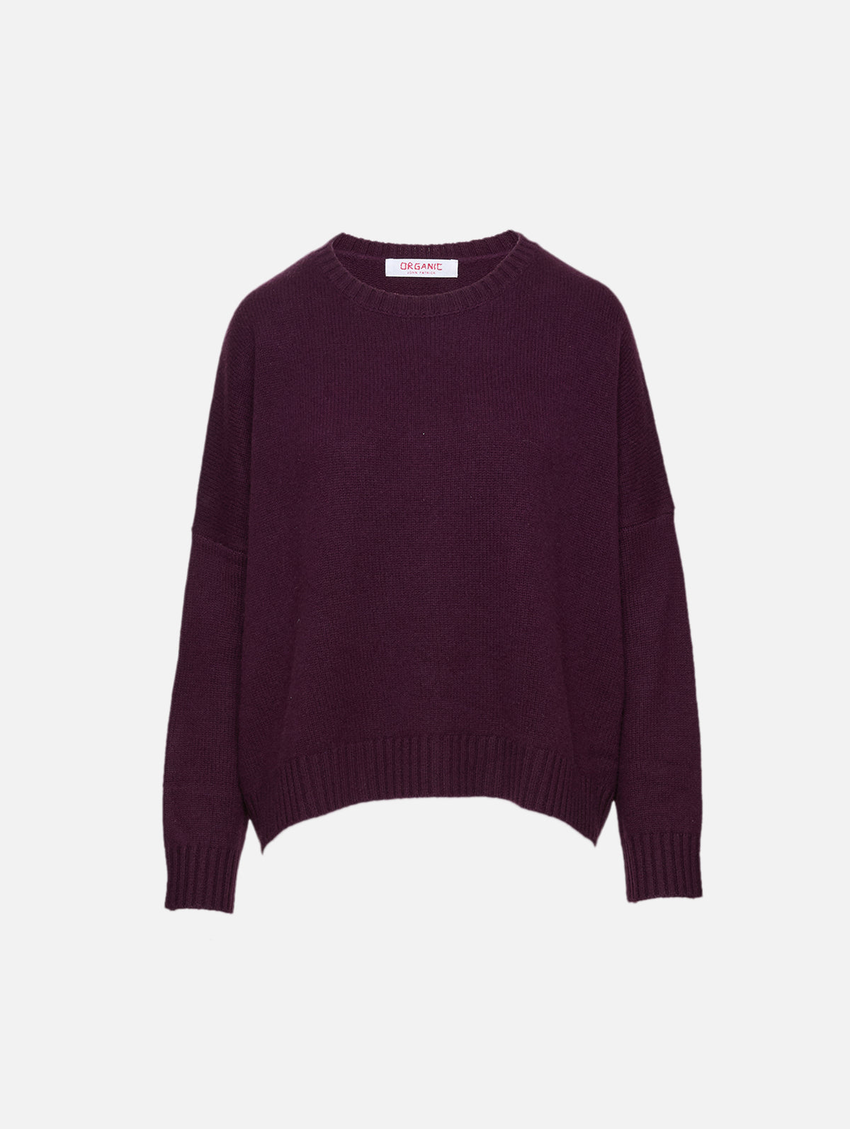 Wide Pullover Sweater,ORGANIC,EGGPLANT,Image 2