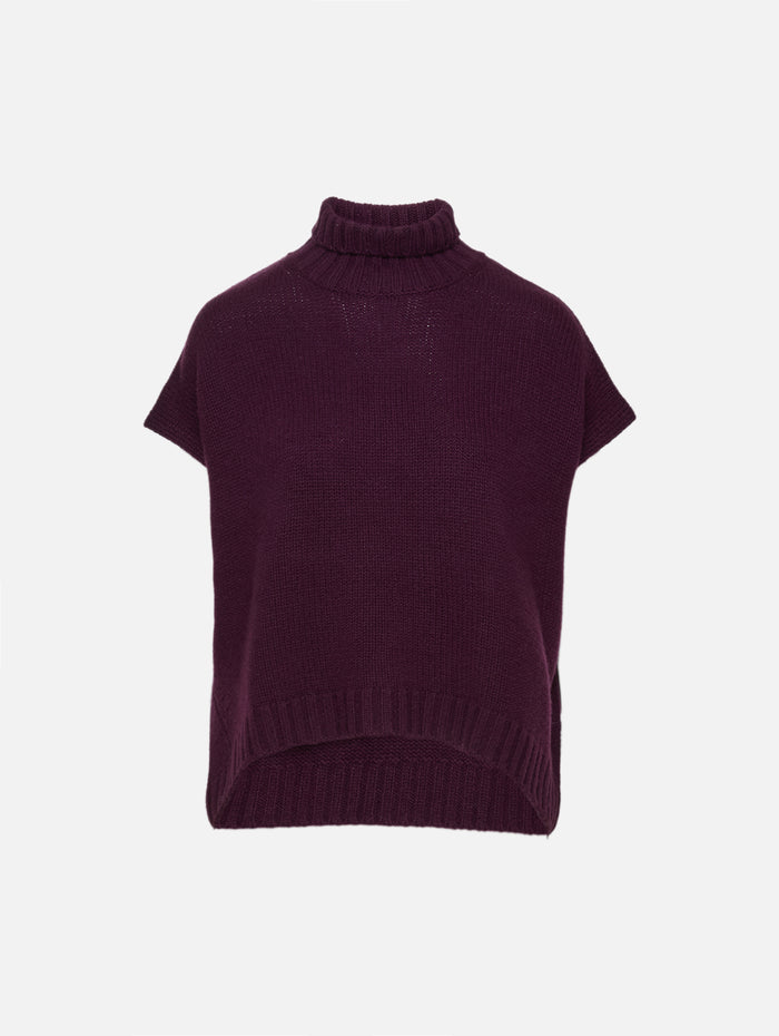 Turtleneck Sweater,ORGANIC,EGGPLANT,Image 1