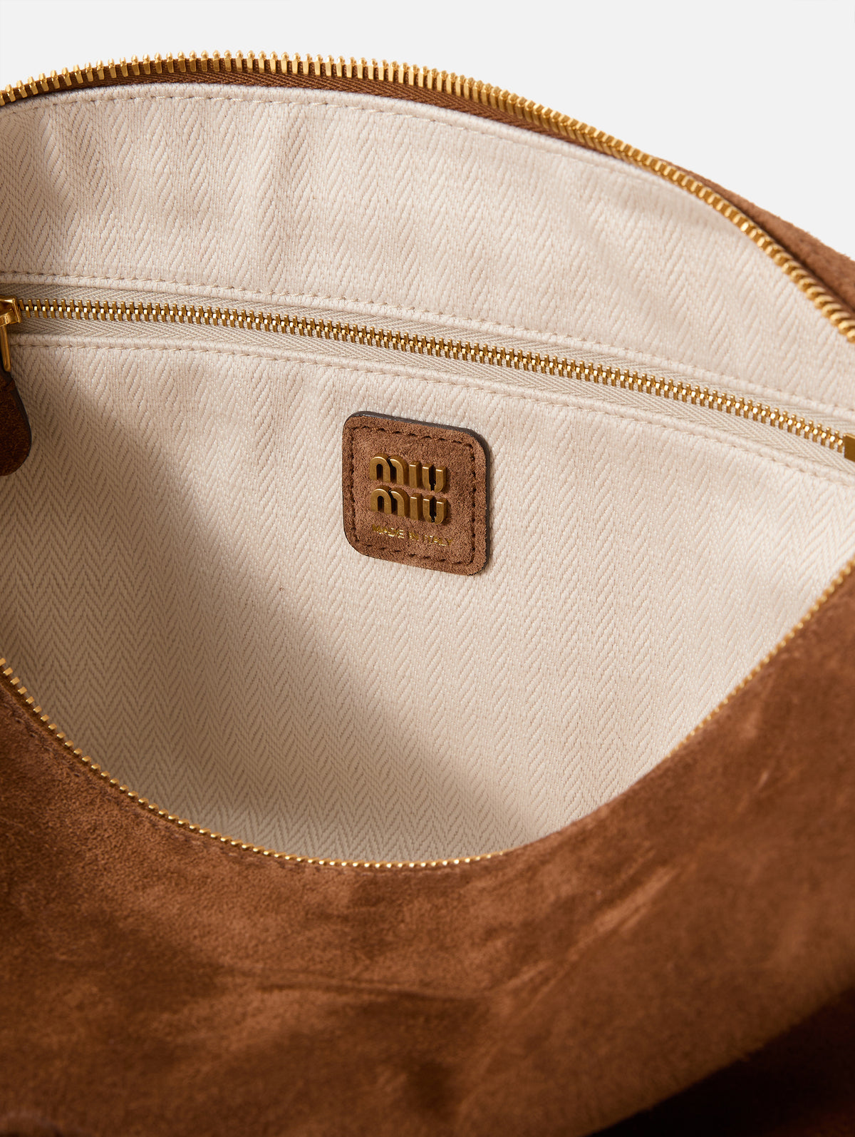 Suede Shoulder Bag,MIU MIU,CACAO,Image 3