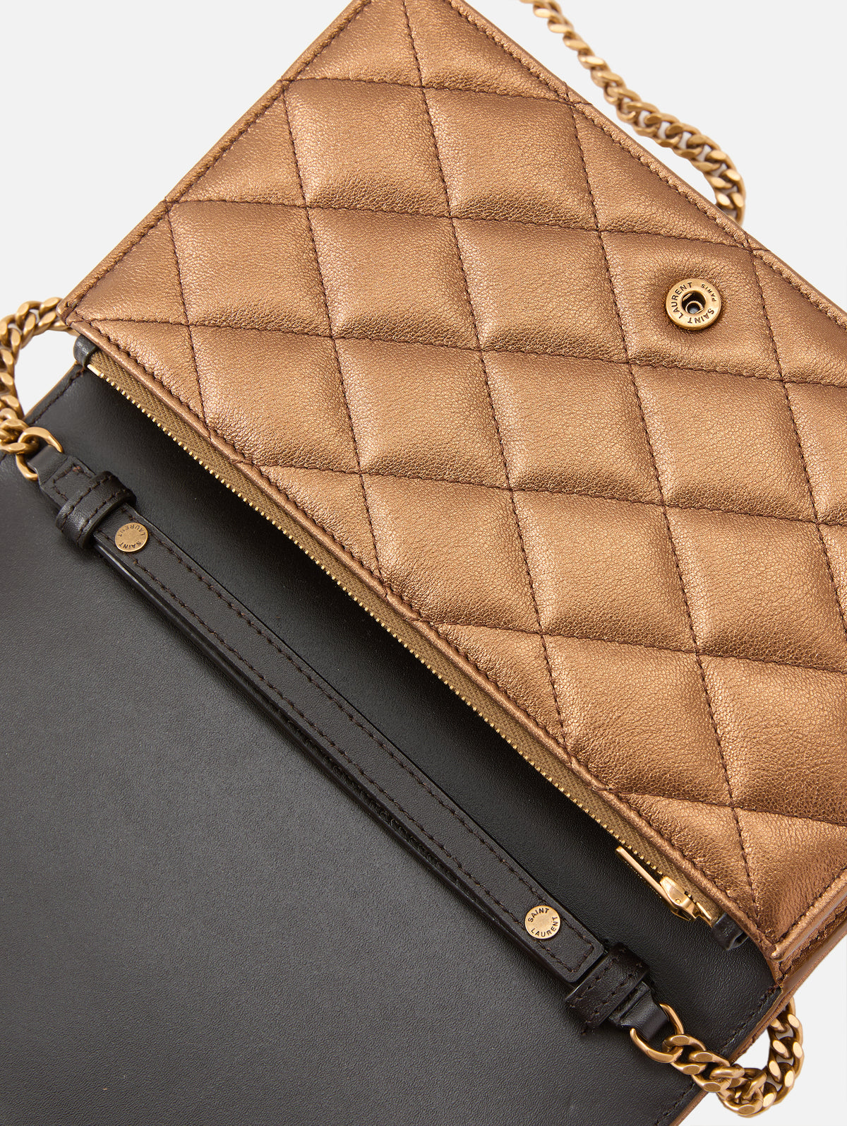 Chain Wallet,SAINT LAURENT,COOL BRONE,Image 3