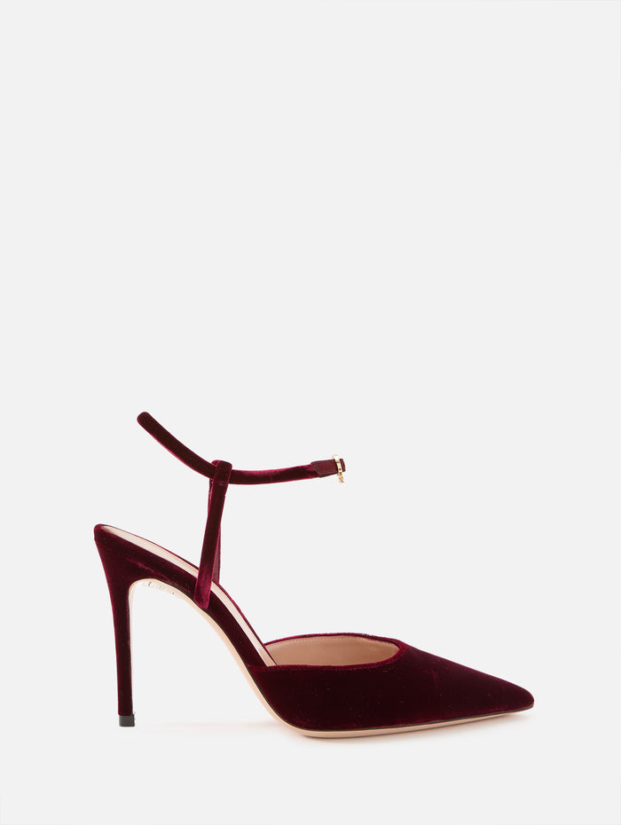 Velvet Slingback 95mm,GIANVITO ROSSI,SYRAH,Image 1