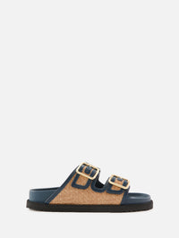 Arizona Framed Raffia 1774 Sandal,BIRKENSTOCK,NAVY,Image 1