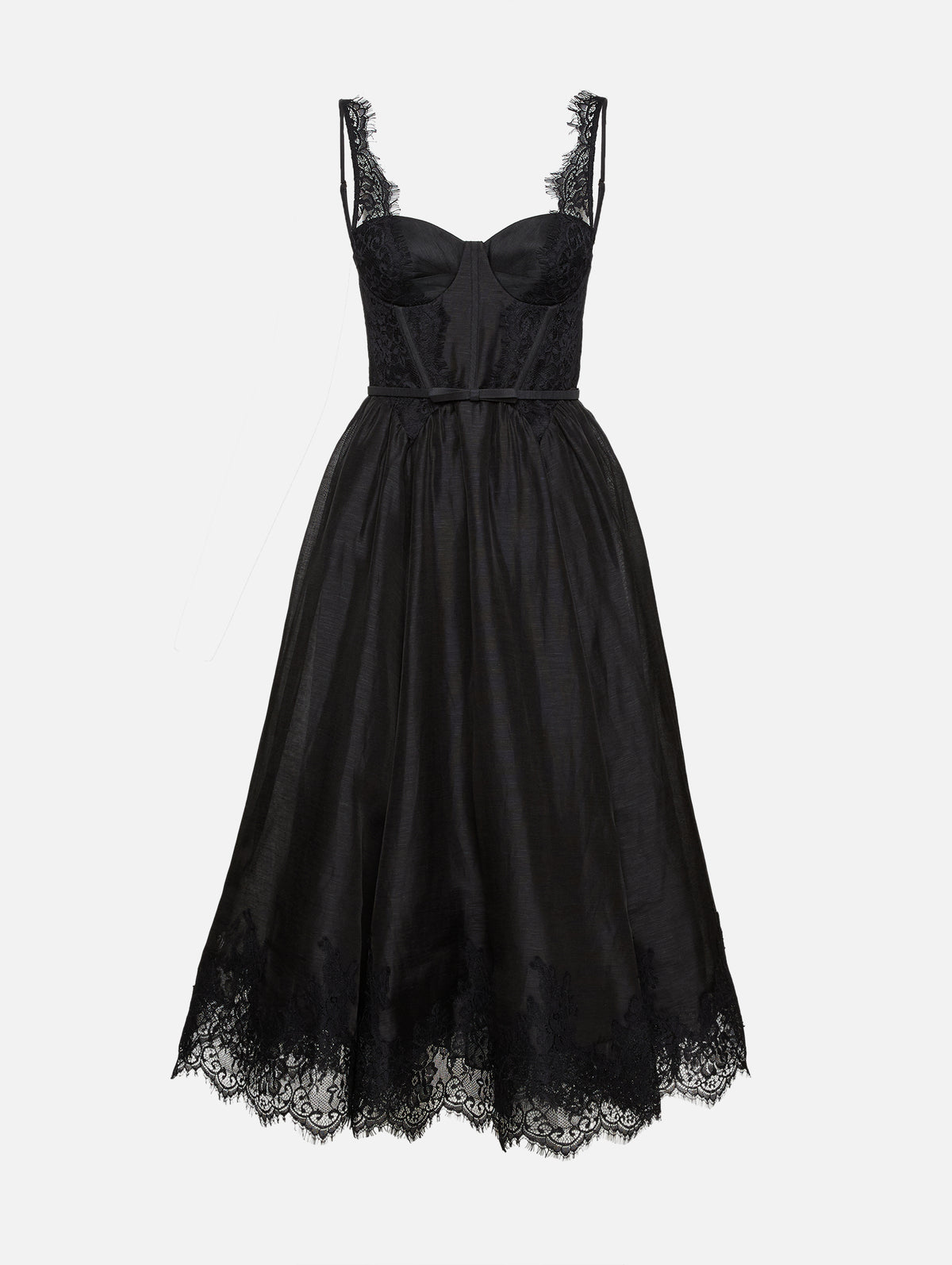 Valiant Lace Trim Midi Dress,ZIMMERMANN,BLACK,Image 1