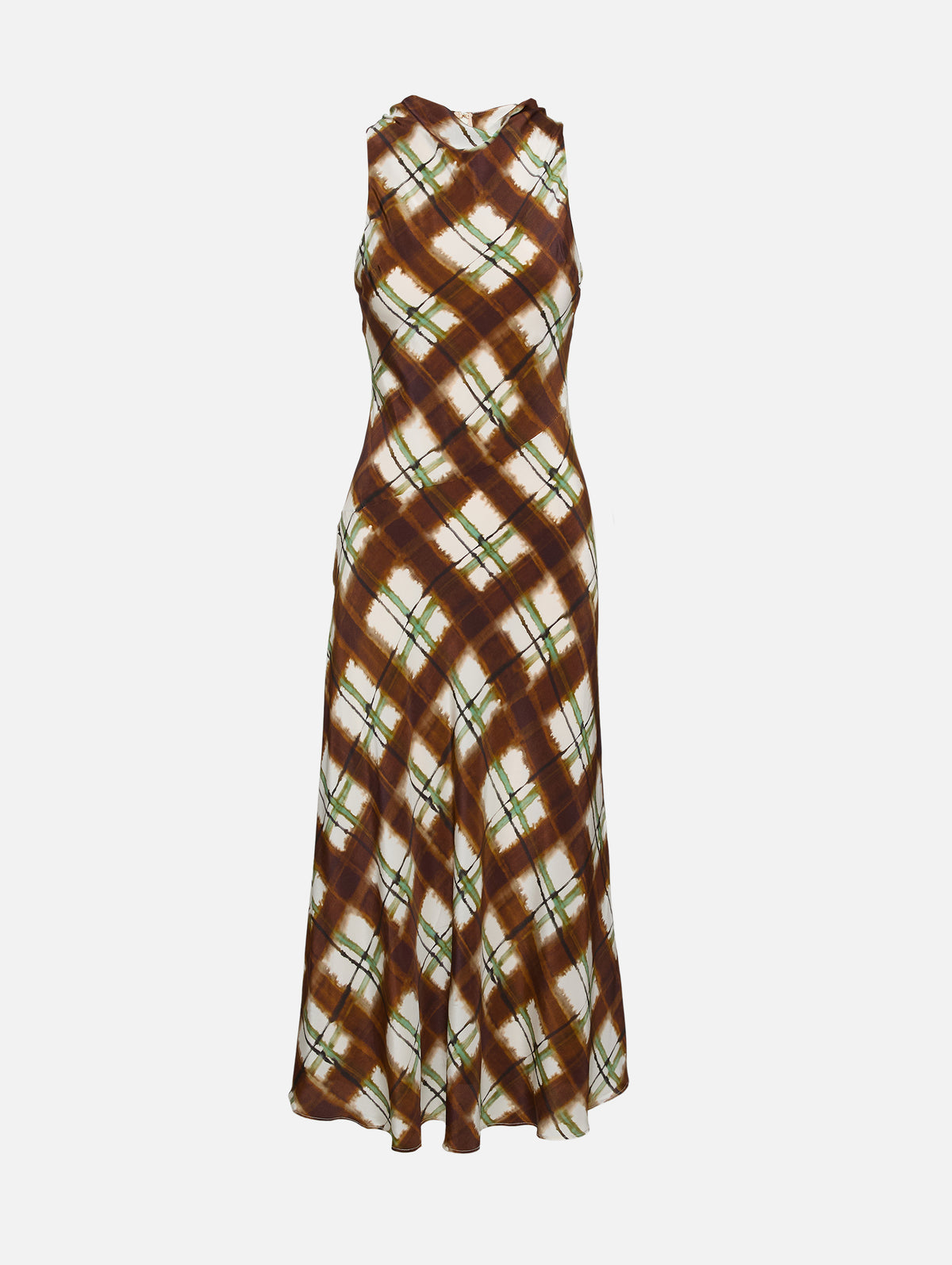 Crystal Midi Dress,CARA CARA,PAINTED PLAID,Image 1
