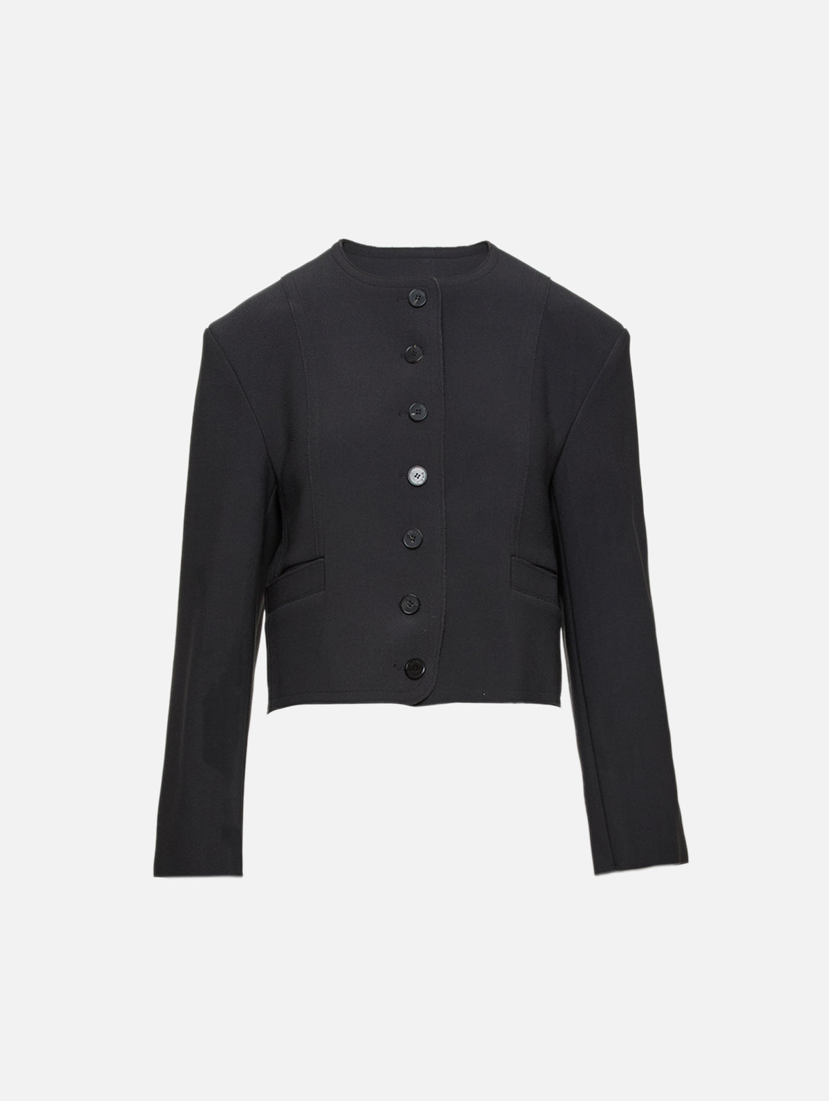 Boxy Cropped Jacket,BIRROT,ANTHRACITE,Image 1