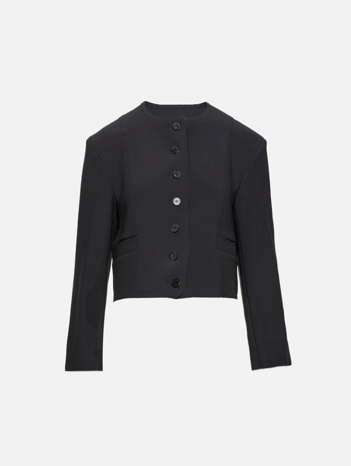 Boxy Cropped Jacket,BIRROT,ANTHRACITE,Image 1