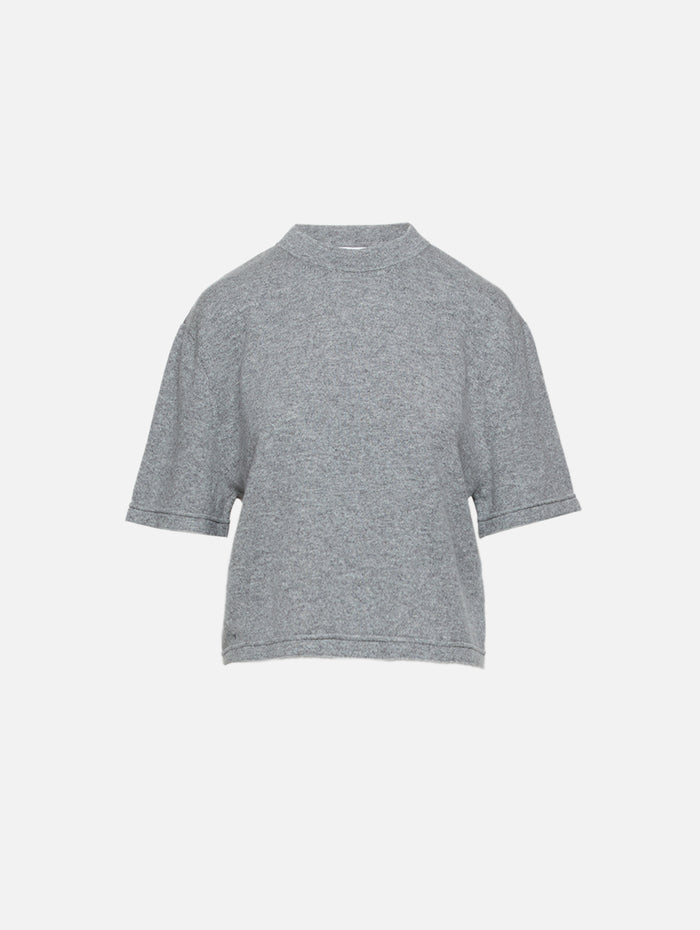 Cropped T Shirt,SASUPHI,MEDIUM GREY,Image 1