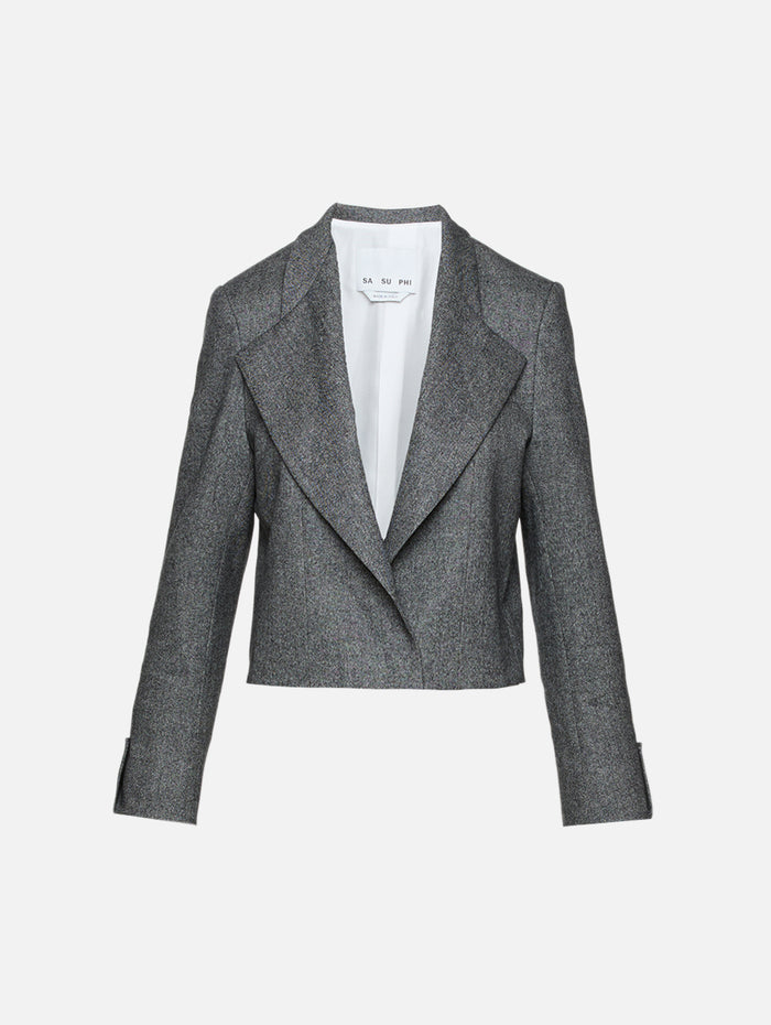 Lauren Cropped Jacket,SASUPHI,GREY,Image 1