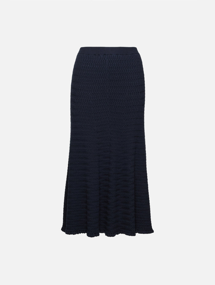 Magnolia Skirt,PROENZA SCHOULER WHITE LABEL,NAVY,Image 1