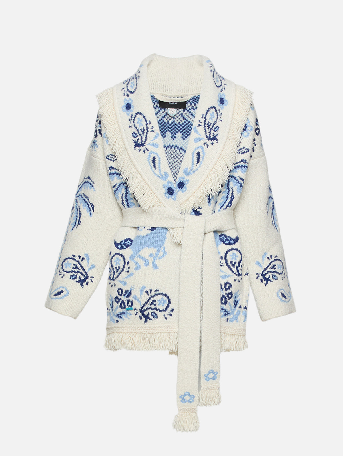 Island Roots Foulard Cardigan,ALANUI,CHALK ONDA,Image 1