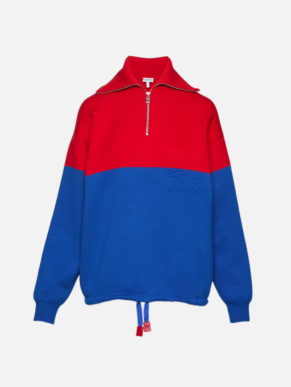Quarter Zip Sweater,LOEWE,RED BLUE,Image 2