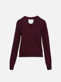 V Neck Sweater,SASUPHI,BORDEAUX,Image 2