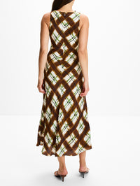 Crystal Midi Dress,CARA CARA,PAINTED PLAID,Image 4